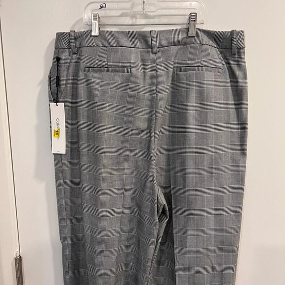 Calvin Klein Plaid Print Flat Front Wide Leg women Pants - Picture 4 of 4
